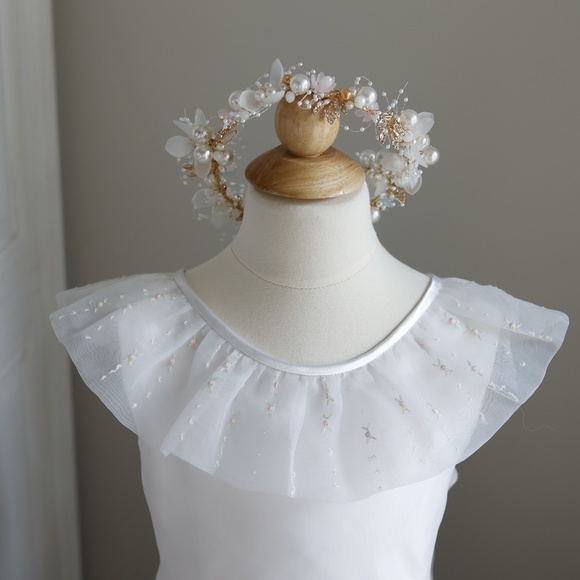 Strasburg Dress Heirloom White Organza Size 10  Flower Girl Special Occasion - Picture 8 of 13